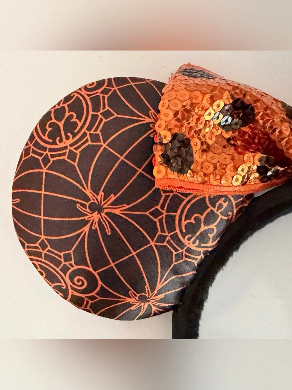 Disney Parks Minnie Mouse Orange & Black Halloween Ears from 2016